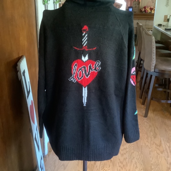 Torrid Betsy Johnson Size 2 Black SIP UP SWEATER NWT - Picture 3 of 5